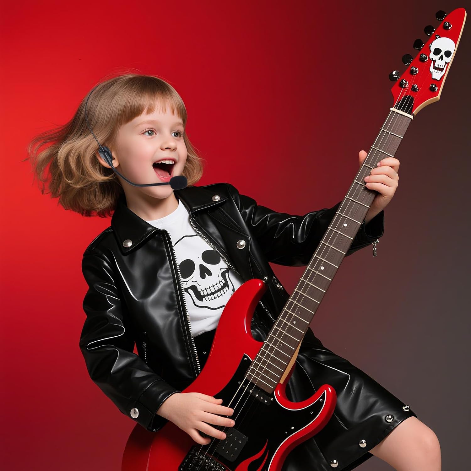 Fake Costume Microphone Headset, Rockstar Costume Accessories, Rock Star Singer Costume Headset Prop Mic Headphones for Halloween Cosplay Music Party