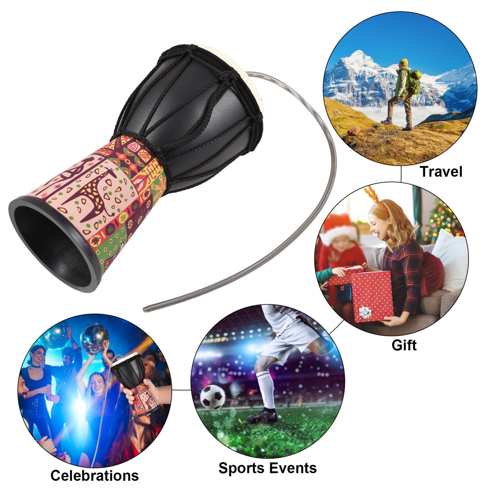 4 Zoll Thunder Drum Spring Drum Percussion Instrument für Große Versammlungen Sportveranstaltungen Feierlichkeiten (Tippe A)