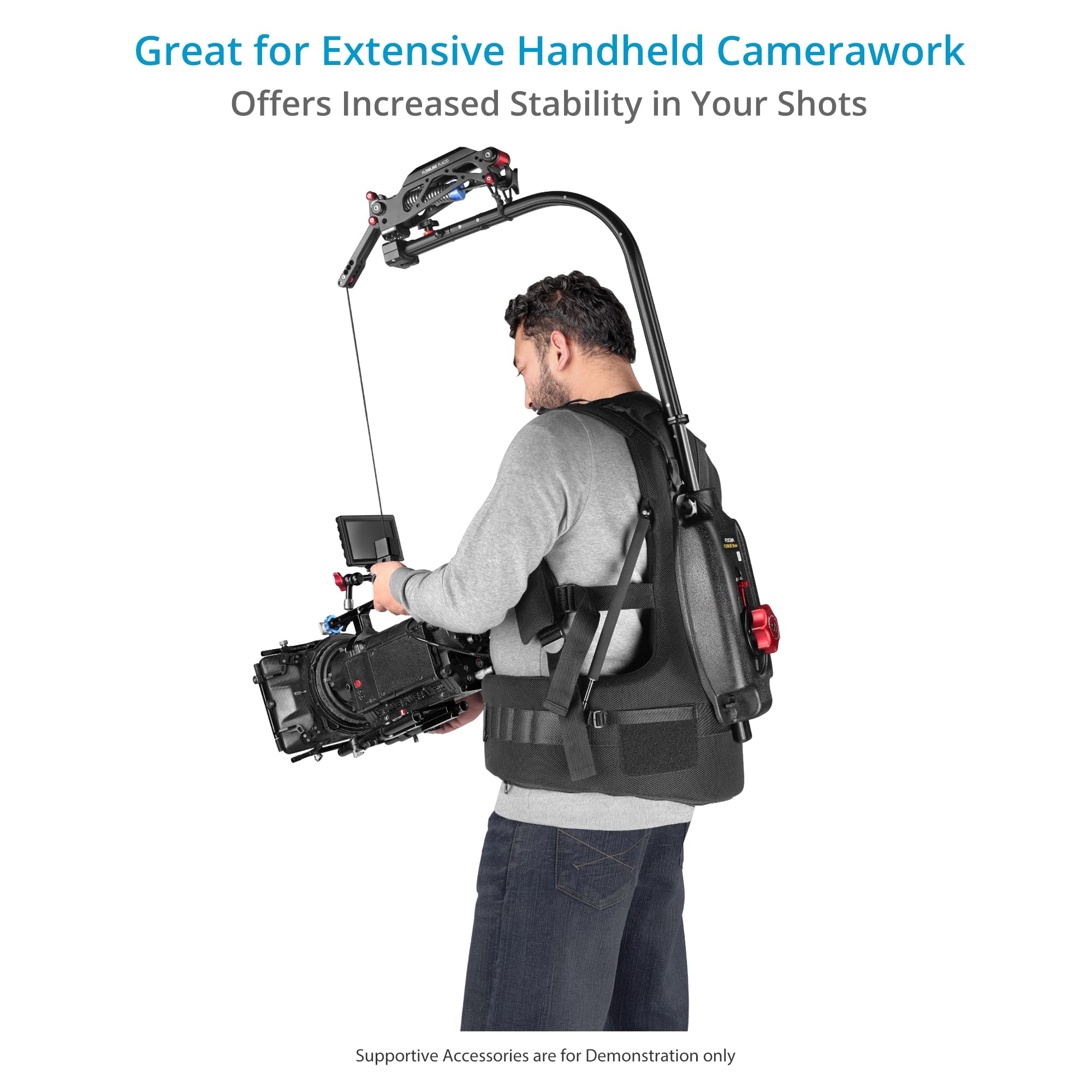 FLYCAM Flowline Master Pro Gilet Support corporel, 4-12 kg, Rotation 180° | pleinement Ceinture rembourrée avec molette antidérapante pour un confort prolongé