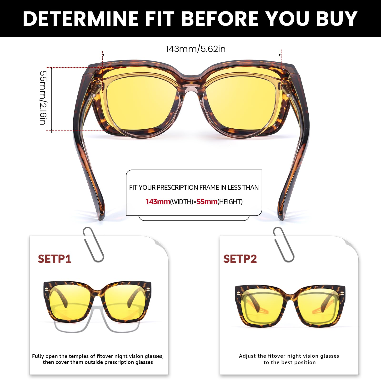 Snapklik.com : Night Driving Glasses For Men Women Fit Over Sunglasses ...