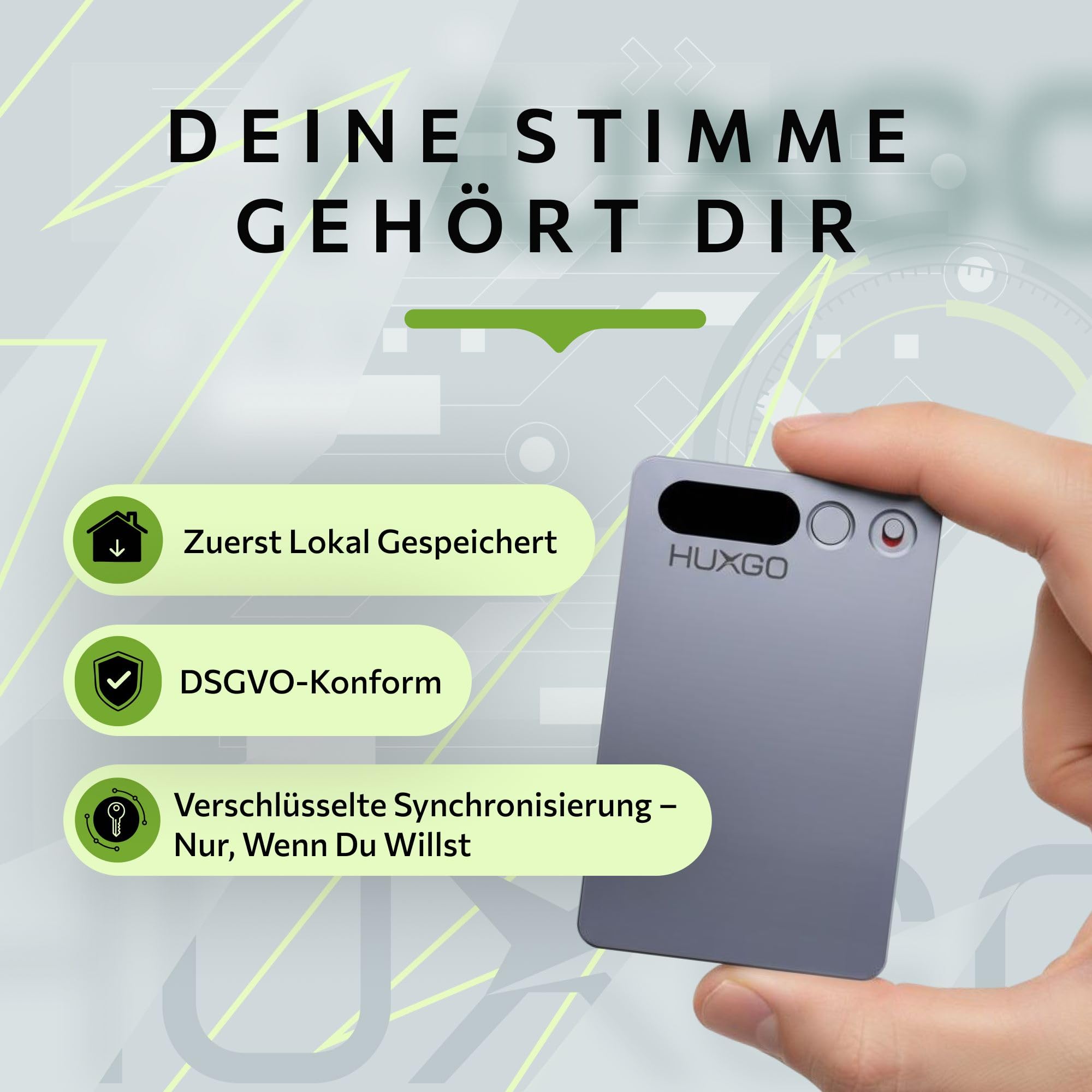 AI Diktiergerät 64GB – Dual-Mikrofon Rauschunterdrückung – 35 h Akku, Bluetooth 5.3 – App mit Transkription & Übersetzung (118+ Sprachen) – Voice Recorder mit Schreibfunktion