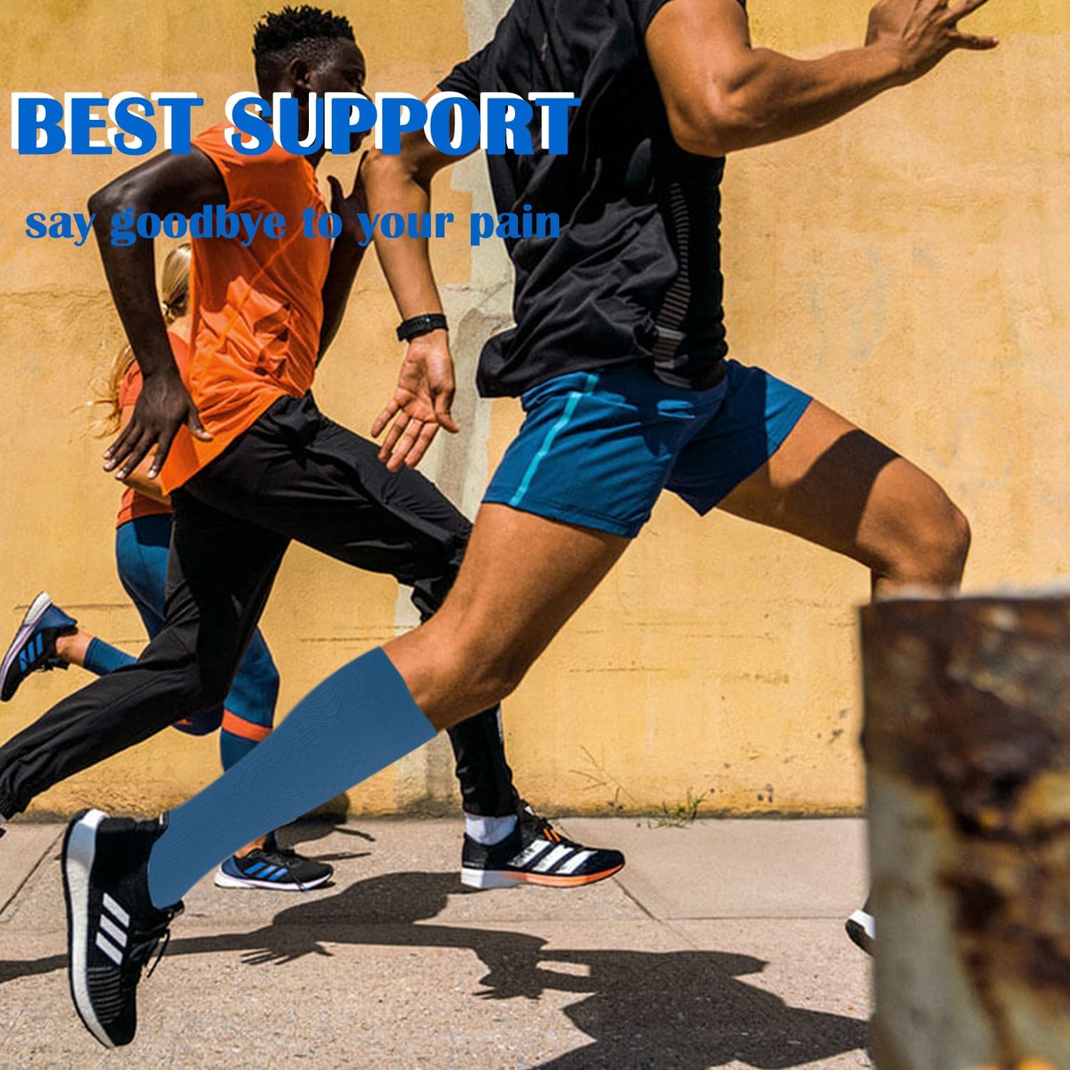 ACTINPUT Bas de Contention Femme et Homme，4 Paires Chaussettes de Compression pour Sportive, Cyclisme, Voyage en Avion, Course à pied, de Grossesse，de Vol et de Voyage