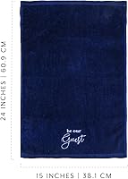 Vista 6 de AuldHome Design Toallas de invitados (juego de 2, azul); toallas de mano con monograma Be Our Guest