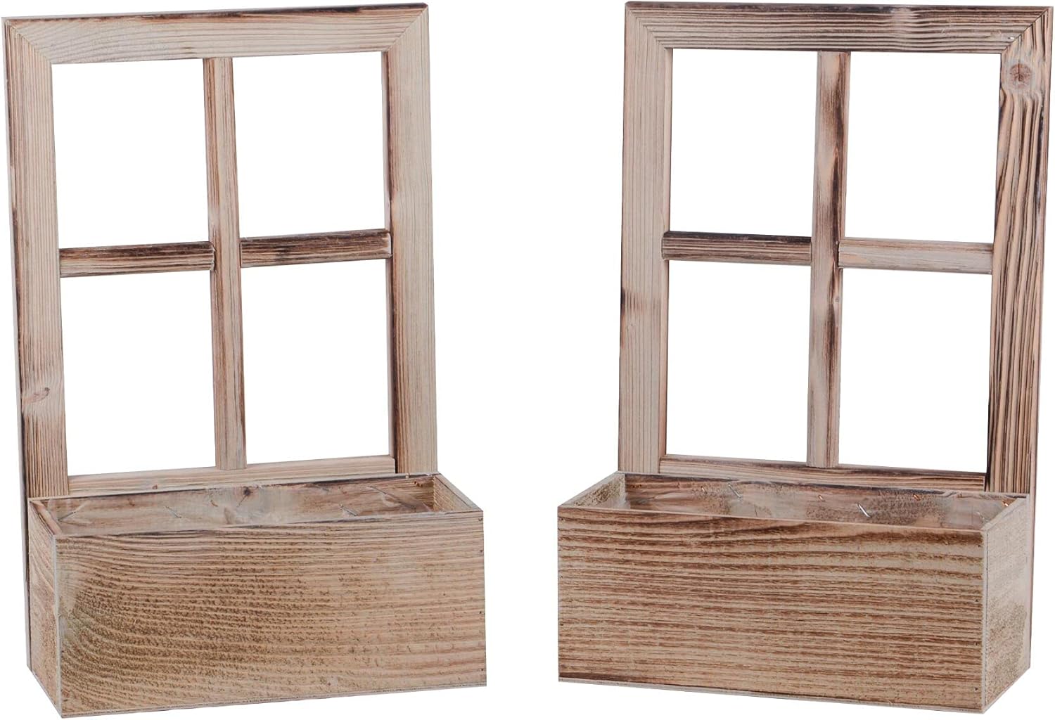 Deko Fenster aus Holz mit Blumenkasten