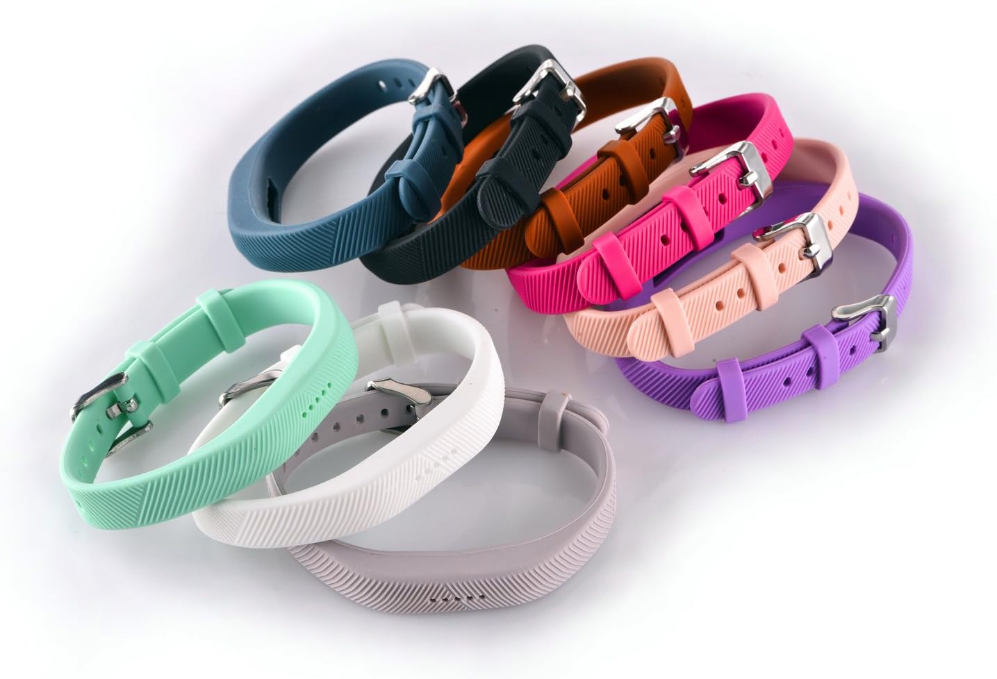 Huishang Flex 2 Accessory Bands for Fitbit Flex 2 / Fit bit flex2, with Chrome Claspor Soft Silicone Fitness Bracelet Strap, Adjustable Replacement Wrist Band