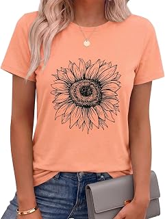 T Shirts for Women Graphic Short Sleeve Tees Summer Crewneck Loose Tops 2026