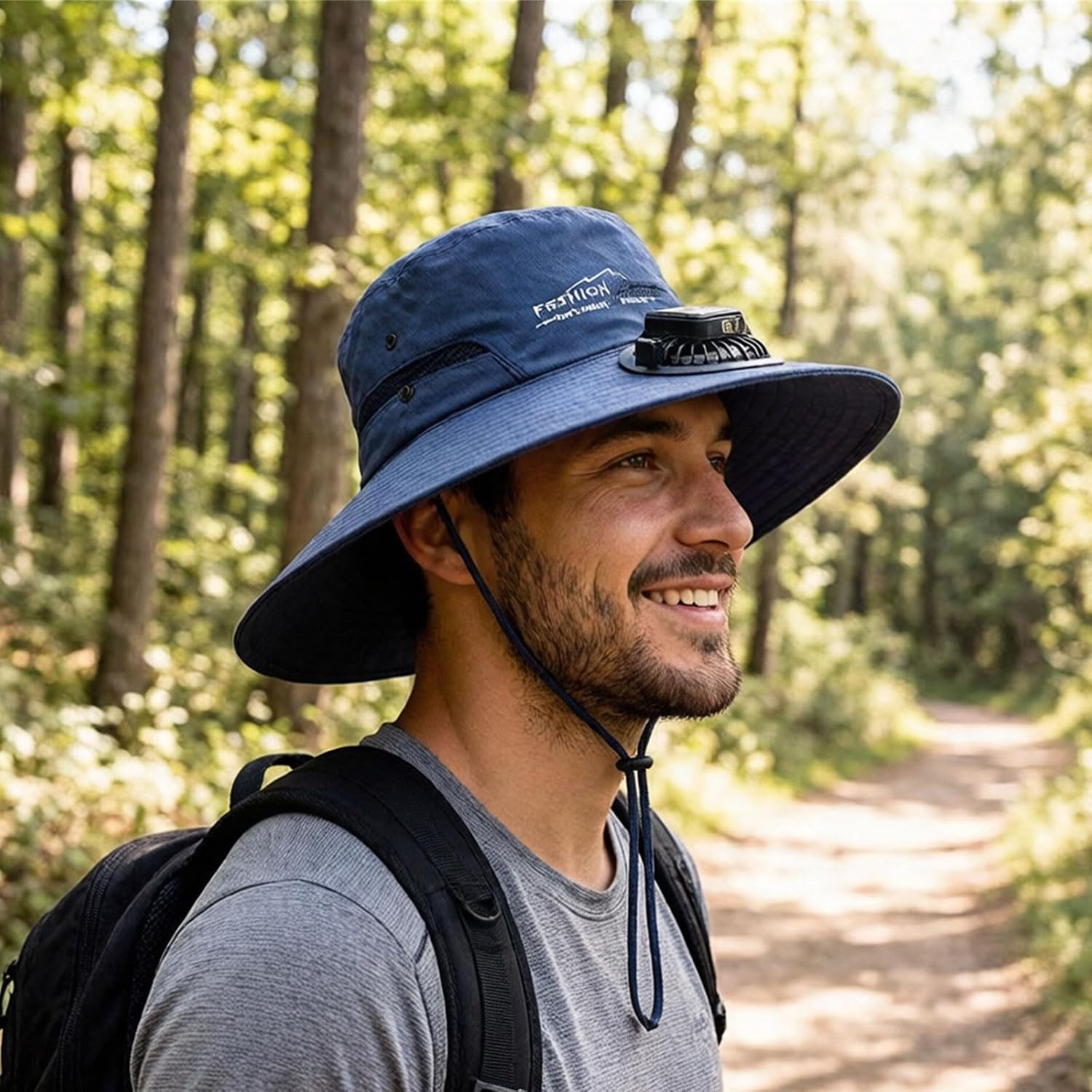 Lightweight Solar Sun Hat with Built in Fan Solar USB Rechargeable Fan Hat for Men Women Beach Camping and Travel Powered