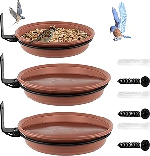 3 Piece Bird Bath for Garden, Wall Mounted Bird Feeders Garden Decor, Bird Feeders - Attracting Wild Birds, Hanging Bird Bath, Bird Water Feeder for Installed on Trees,Balcony,Outdoor Walls, Window