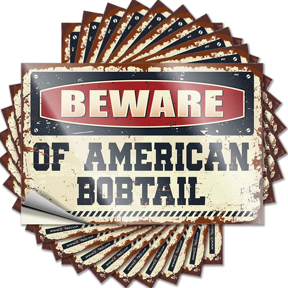 Tattoo Cute Vinyl Sticker | Beware of American Bobtail Fuzzy for Racing Use(12X18CM)