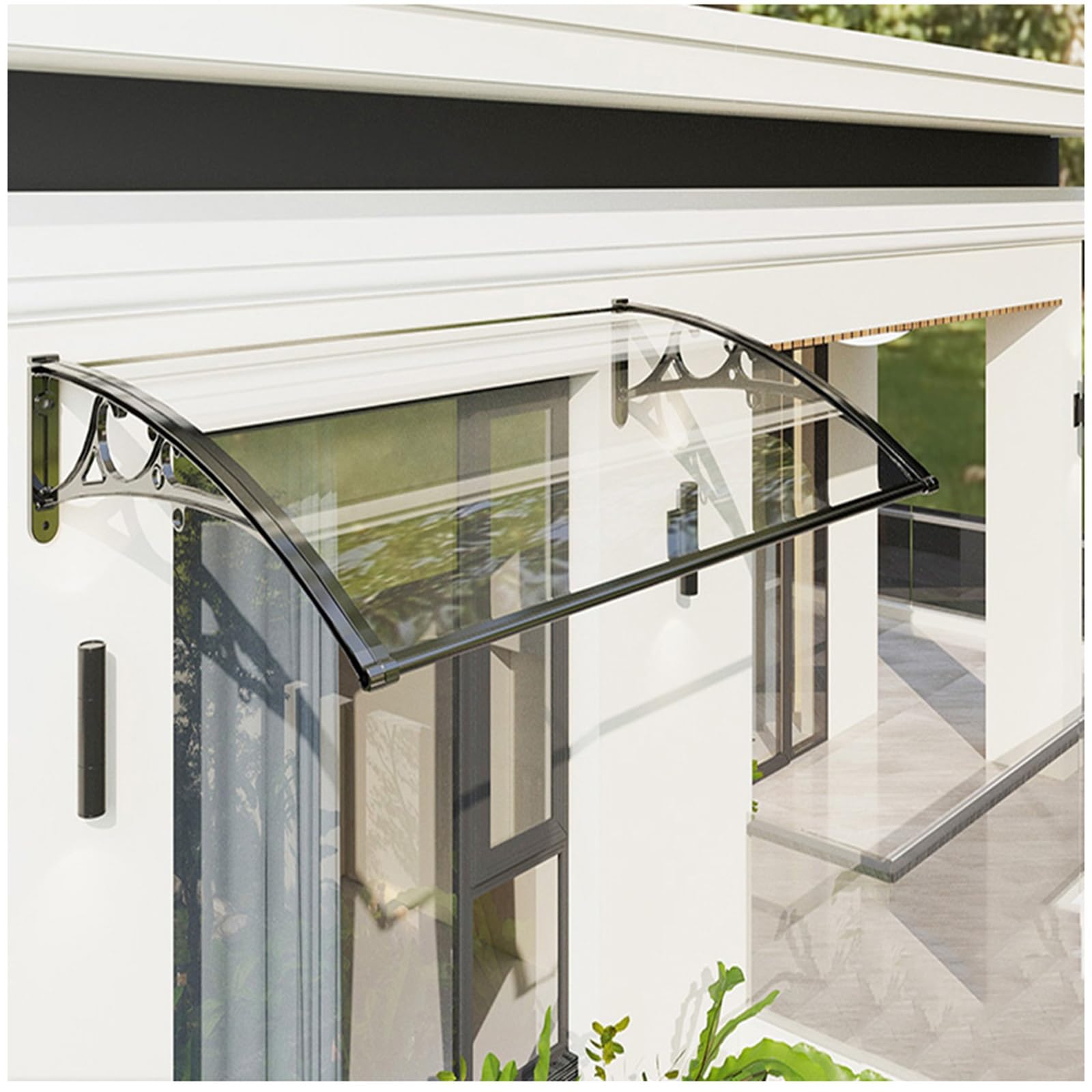 Toldo con soporte, refugio de lluvia para puerta y ventana al aire libre, ancho de 60300 cm (60 cm x 140 cm) y diseño Slish