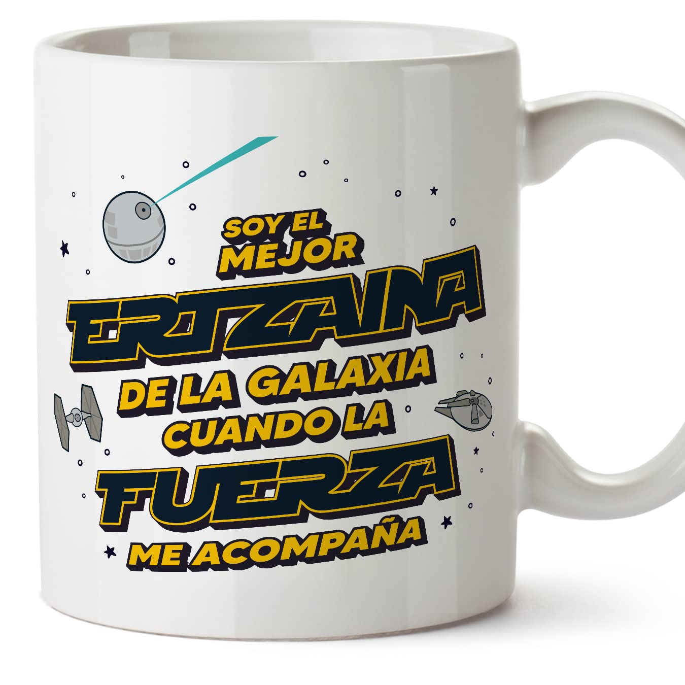 MUGFFINS Tazas para JEFE hombre - En Español - Mejor de la Galaxia Cuando Fuerza me Acompaña - 11 oz / 330 ml - Regalo original y divertido — view 319