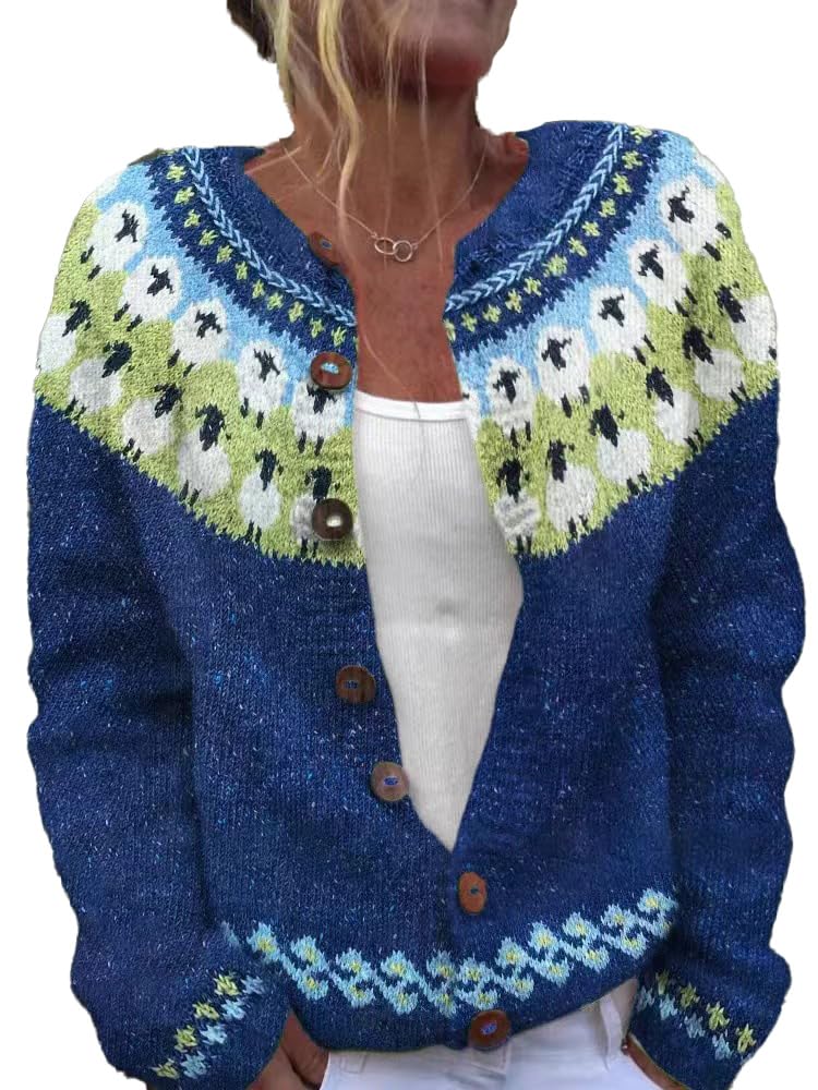 Cardigan Sweaters for Women Button Down Cable Knit Open Front Cardigans Casual Fall Loose Fit Long Sleeve Shirts