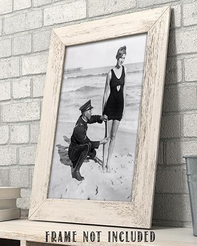 Miniatura 7 de Swimsuit Cop 11x14 Unframed Poster  Vintage 1920s Beach Photography, Black & White Fashion History, Old-Fashioned Swimwear & Laws, Retro Police