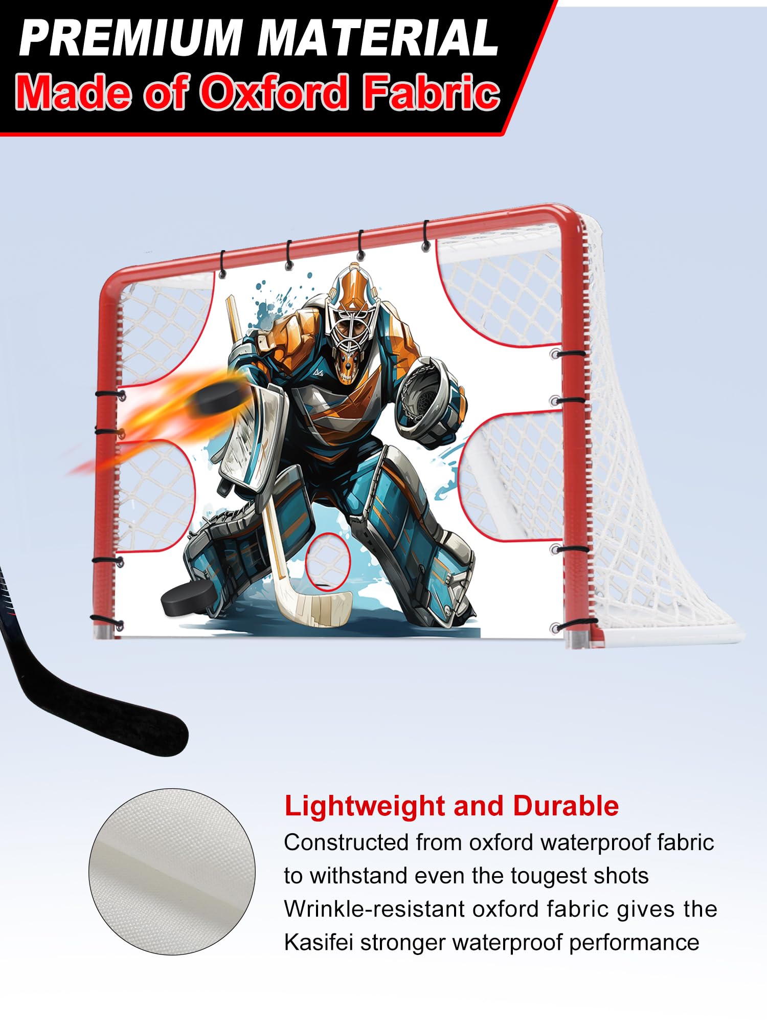 Kasifei Bâche de tir de hockey, filet de hockey, cible de gardien de but, cible de hockey pour l'entraînement de précision de tir, équipement d'entraînement de hockey