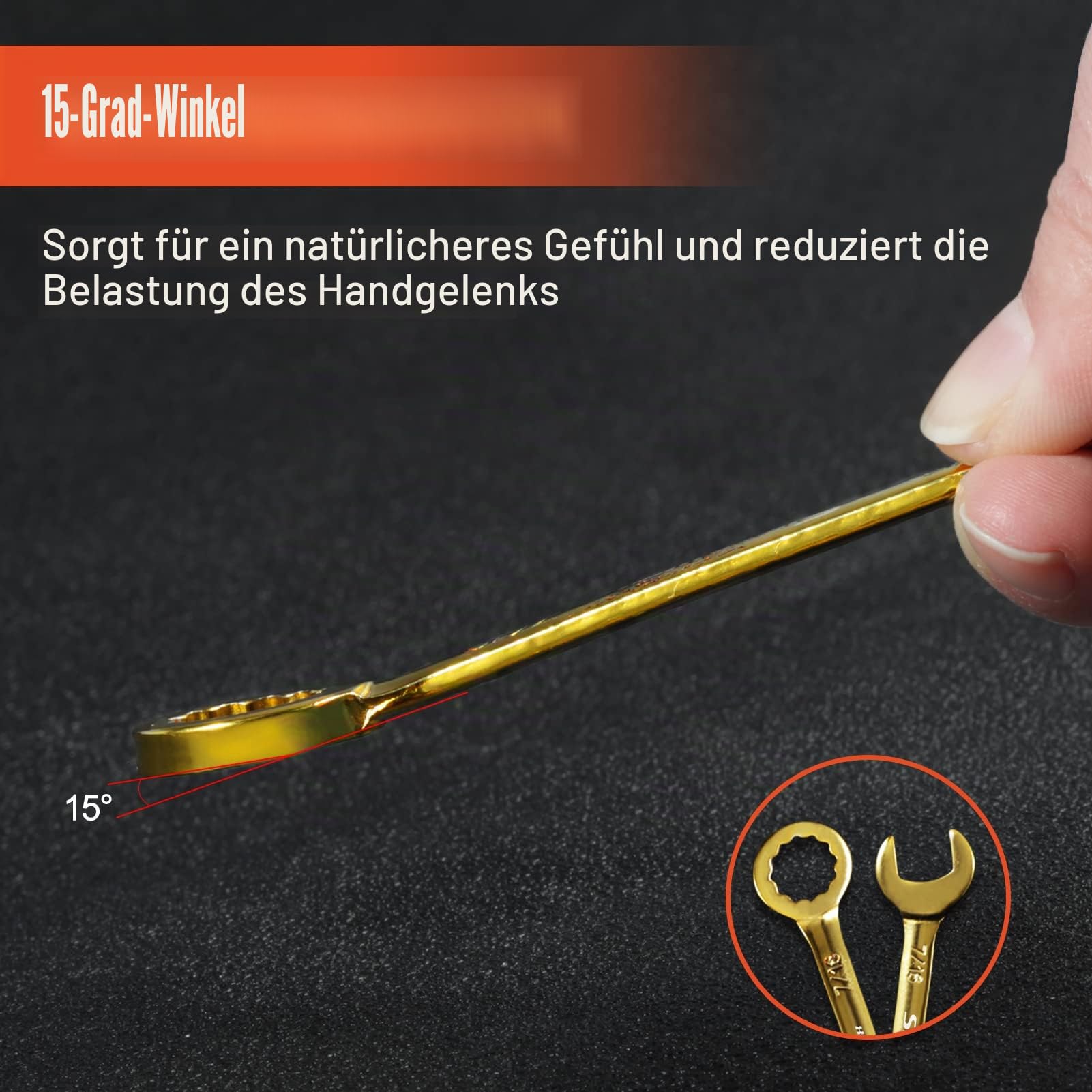 Speedwox Mini-Kombinationsschlüssel-Set, metrisch und SAE-farbig plattiert, offenes und Kastenenende, Midget-Schraubenschlüssel-Set mit tragbarer Tasche und großem Ring (4-11 mm) (5/32-7/16 Zoll)
