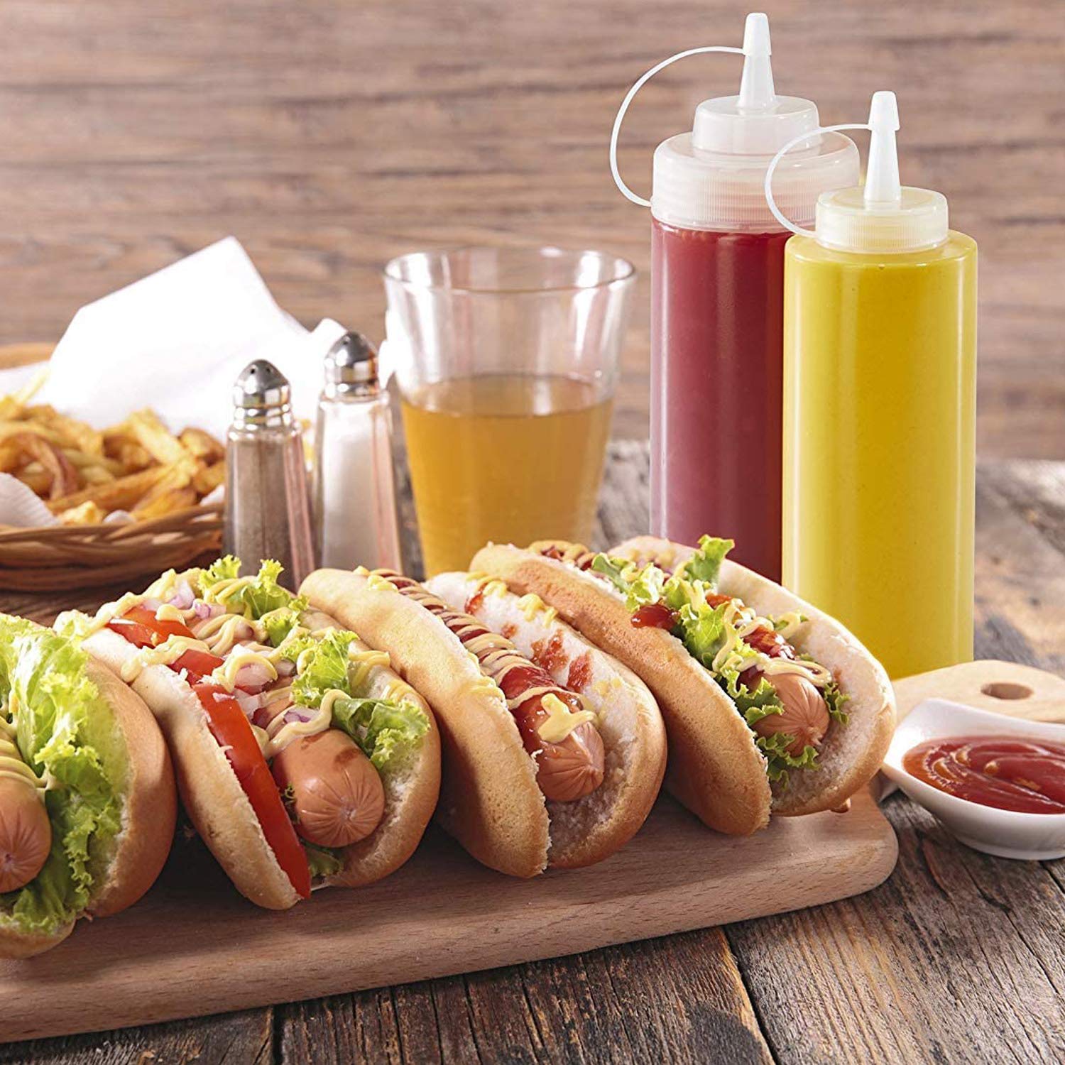 2 Bottiglie Squeeze Da 250ml Per Salse - Olio, Ketchup, Mayo, Trasparenti E Antiperdita - Foto 7