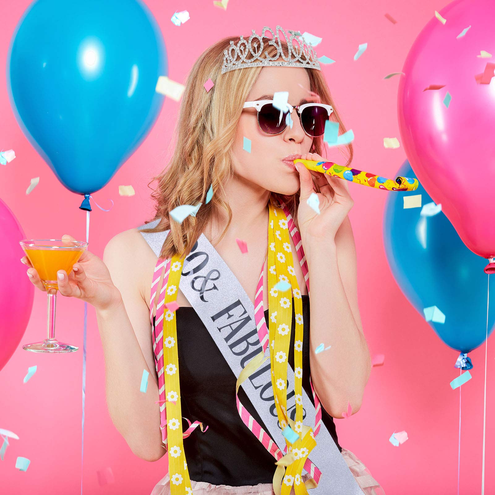 MEANT2TOBE 30. Geburtstag Set Für Frauen – Glitzer Schärpe & Strass Tiara, Premium Silber