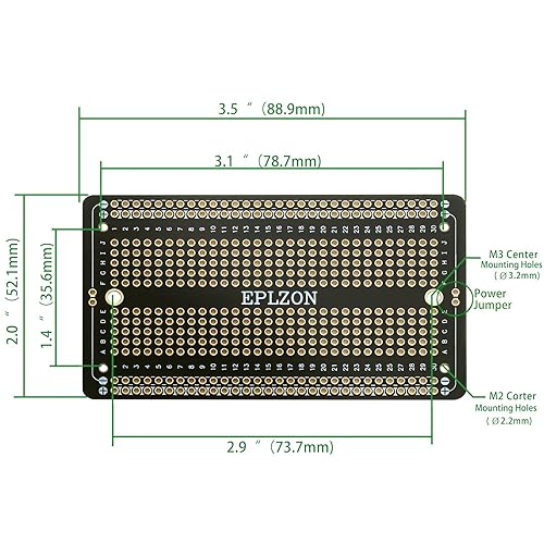 Miniatura 4 de Tabla de pan soldable PCB chapada en oro para proyectos de electrónica de bricolaje para proyectos de soldadura Arduino 3.5 x 2.05 pulgadas (paquete