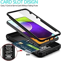 Vista 4 de Funda para Galaxy A52 4G, para Galaxy A52 5G con 3 protectores de pantalla de vidrio templado con soporte de anillo integrado + cubierta de cámara
