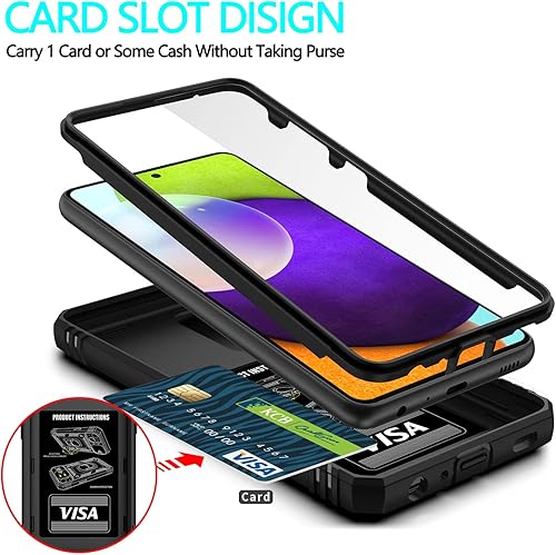 Miniatura 4 de Funda para Galaxy A52 4G, para Galaxy A52 5G con 3 protectores de pantalla de vidrio templado con soporte de anillo integrado + cubierta de cámara