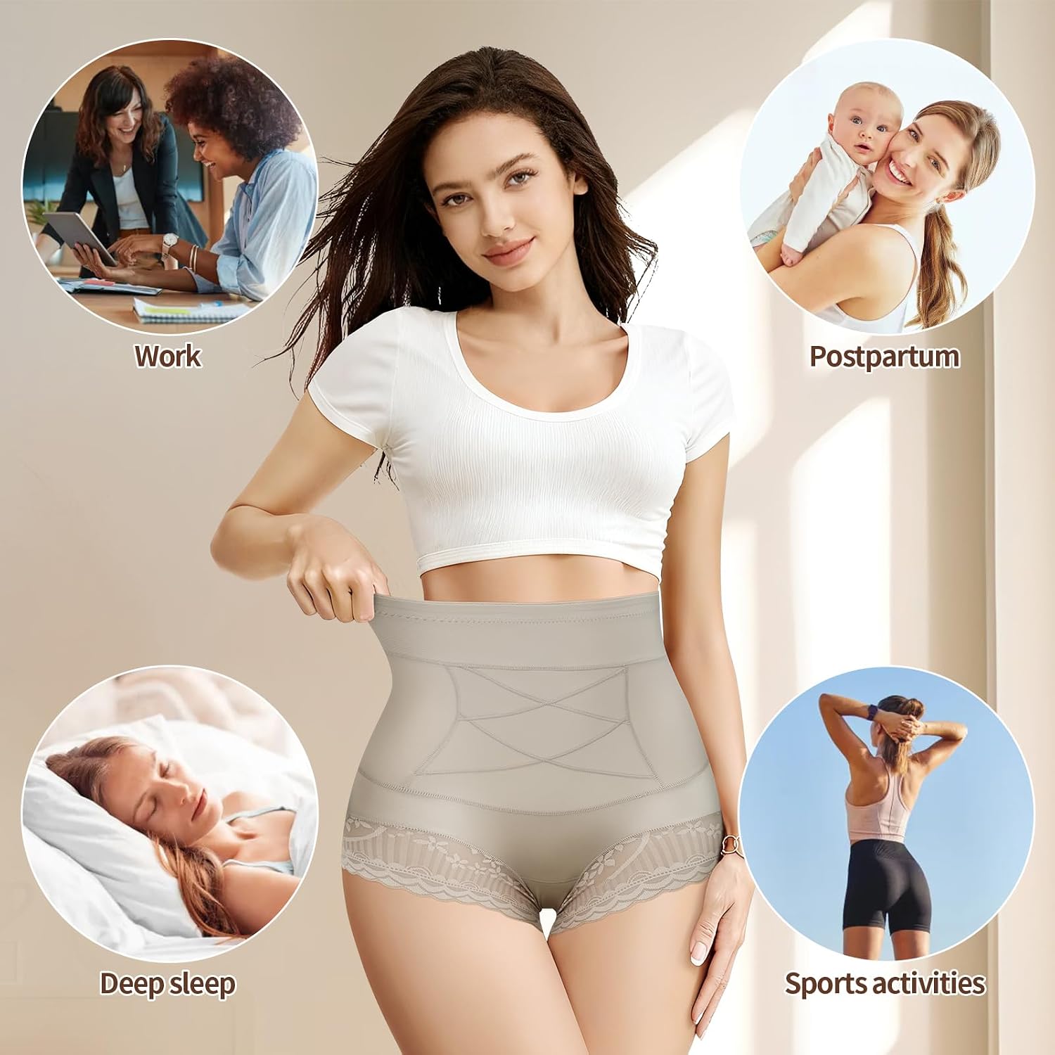 Women Shapewear Tummy Control Underwear High Waisted Girdle Body Shaper Postpartum Compression Panties