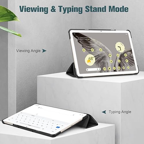 Miniatura 2 de Fintie Funda delgada para tableta Google Pixel de 11 pulgadas 2023, ultra fina y ligera, carcasa trasera dura, funda protectora de tres pliegues