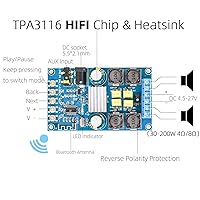 Vista 2 de DAMGOO Bluetooth Amplifier Board,50w+50w 2 Channel Audio Amplifier Board Suitable for retrofit Speakers Bluetooth Speakers,Easy Installation and