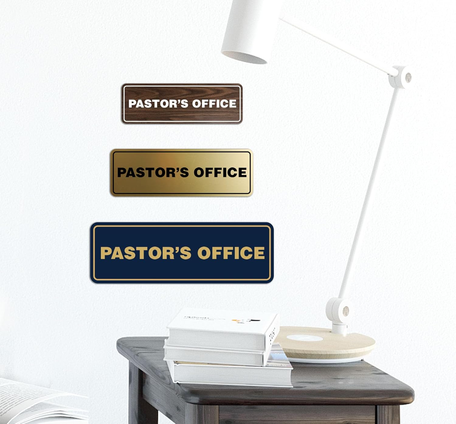 Signs ByLITA Standard Pastor's Office Sign (Black) - Large 2 Pack