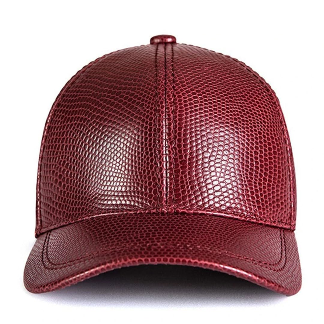 Gorra de béisbol de piel auténtica para hombre y mujer, gorra ajustable de piel de vaca