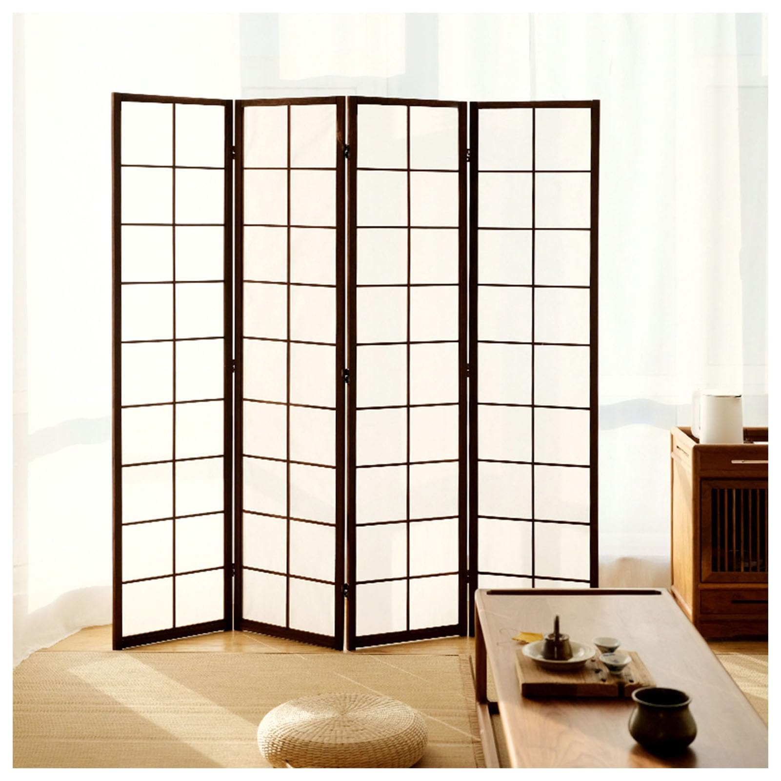 Séparateur De Pièce À 4/5/6 Panneaux De 150 Cm De Haut, Paravent Mural Pliable, Protection De Séparation en Bois for Salon, Chambre À Coucher, Bureau (Size : W40xH150/6panels)