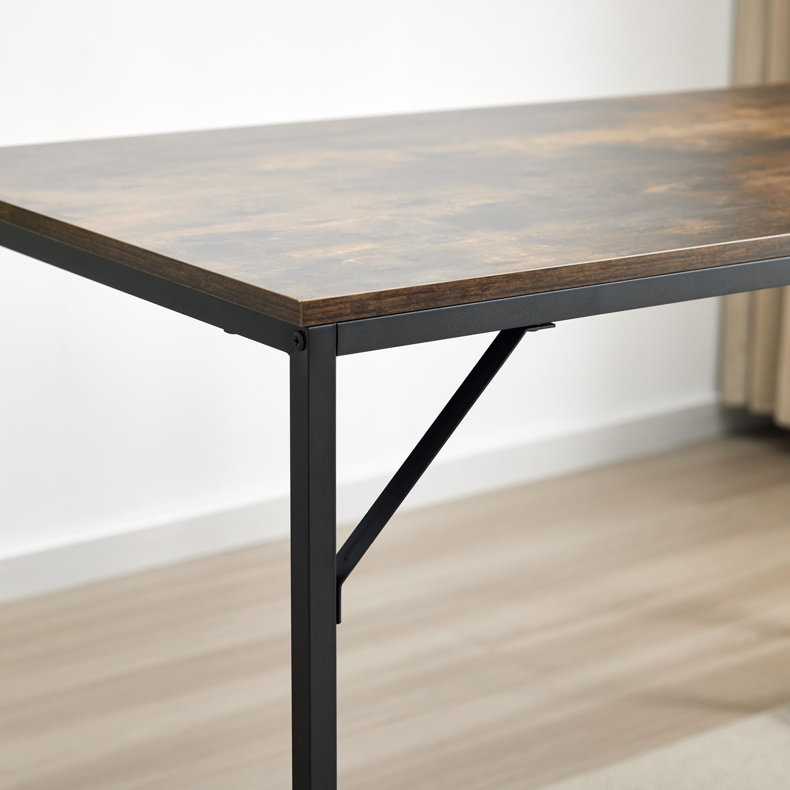 Garvis Schreibtisch 120x60 cm (110 cm Hoch) – 3-Tier Aufsatzregal – PC Tisch Rustic/Schwarz