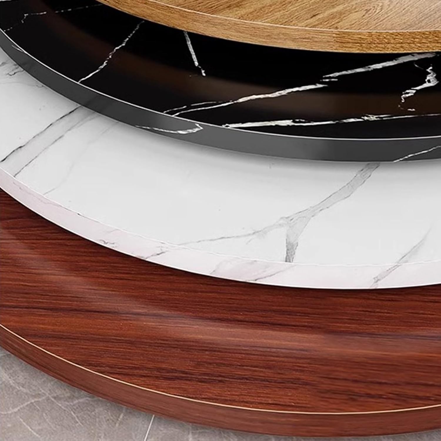 60cm, 70cm, 80cm, 90cm, 100cm Wooden Countertop - Round Standard Table Top, Whole-Piece Particle Board Table Top, for Standing Desk and Home Office(50CM(19.6IN))