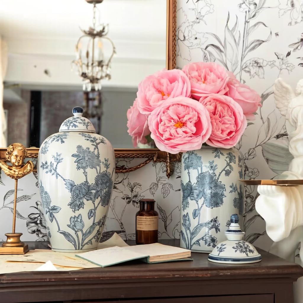 Roses artificielles en latex Austin au toucher réel de 50 cm pour vase