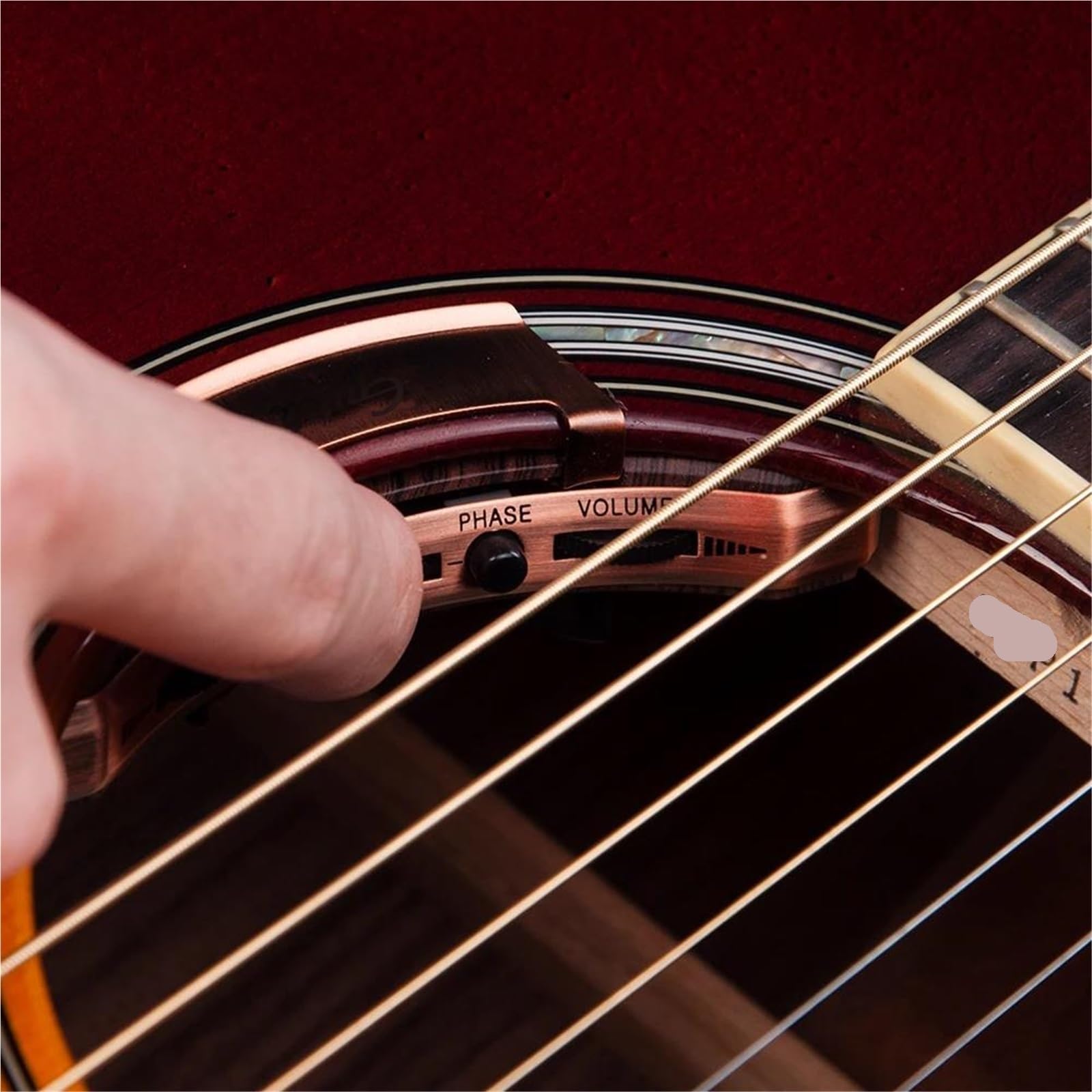Pickup Chitarra Acustica Regolazione EQ del foro sonoro con doppio pickup acustico per chitarra a 6 corde