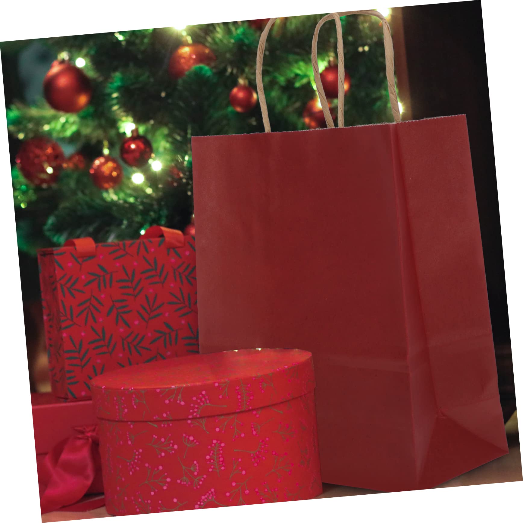 FRCOLOR 48 Piezas bolsa de papel kraft christmas bag bolsas navideñas bolsas de papek de cumpleaños para de embalaje sacos papel de paquete de navidad