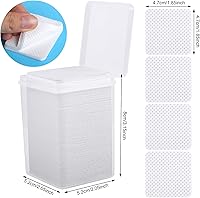 Vista 2 de 400 Pieces Nail Cotton Pads,1 Pull-Down Pump Dispenser Bottle,Super Absorbent Soft Non-Woven Eyelash Glue Wipes,Nail Polish dehumidifier for Eyelash