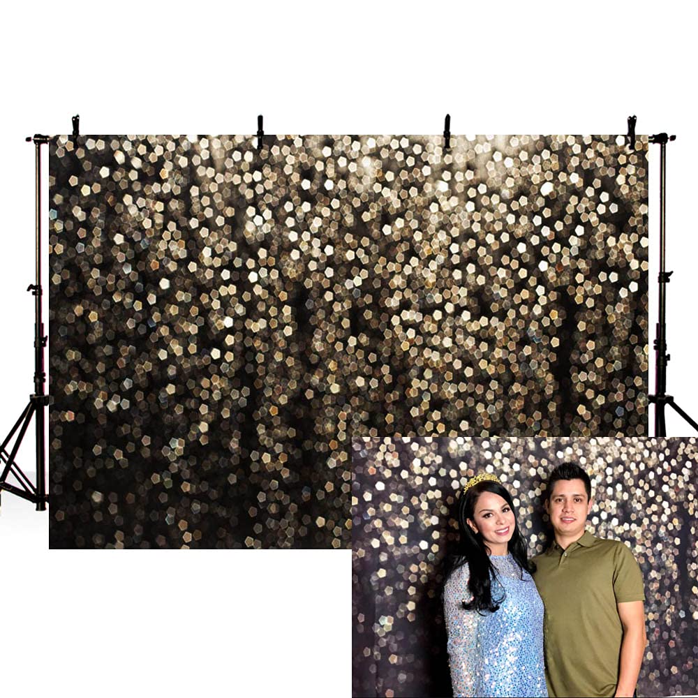 Toile De Fond Mehofoto Or Paillettes Bokeh 7x5ft - Idéal Mariage, Anniversaire Et Photos Festives