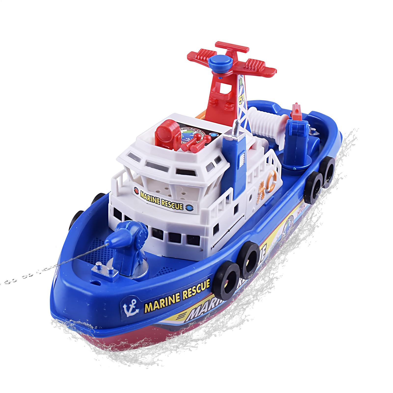 Bath Toys for Kids, Electric Fire Boat for Boys Girls, Water Play Games, for Shower Bathtub Bathroom Swimming Beach Outside Summer Easter Birthday