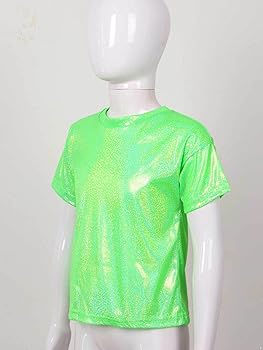 Amazon.com: FEESHOW Kids Girls Sparkly Metallic Shiny T