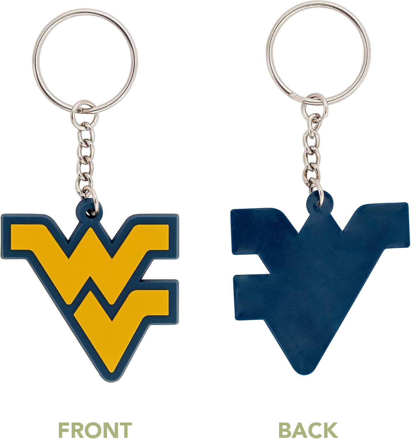 Desert Cactus West Virginia University PVC Keychain WVU Mountaineers Bag Tag, Backpack, Car, Gift, Souvenir, Key Ring (PVC A)