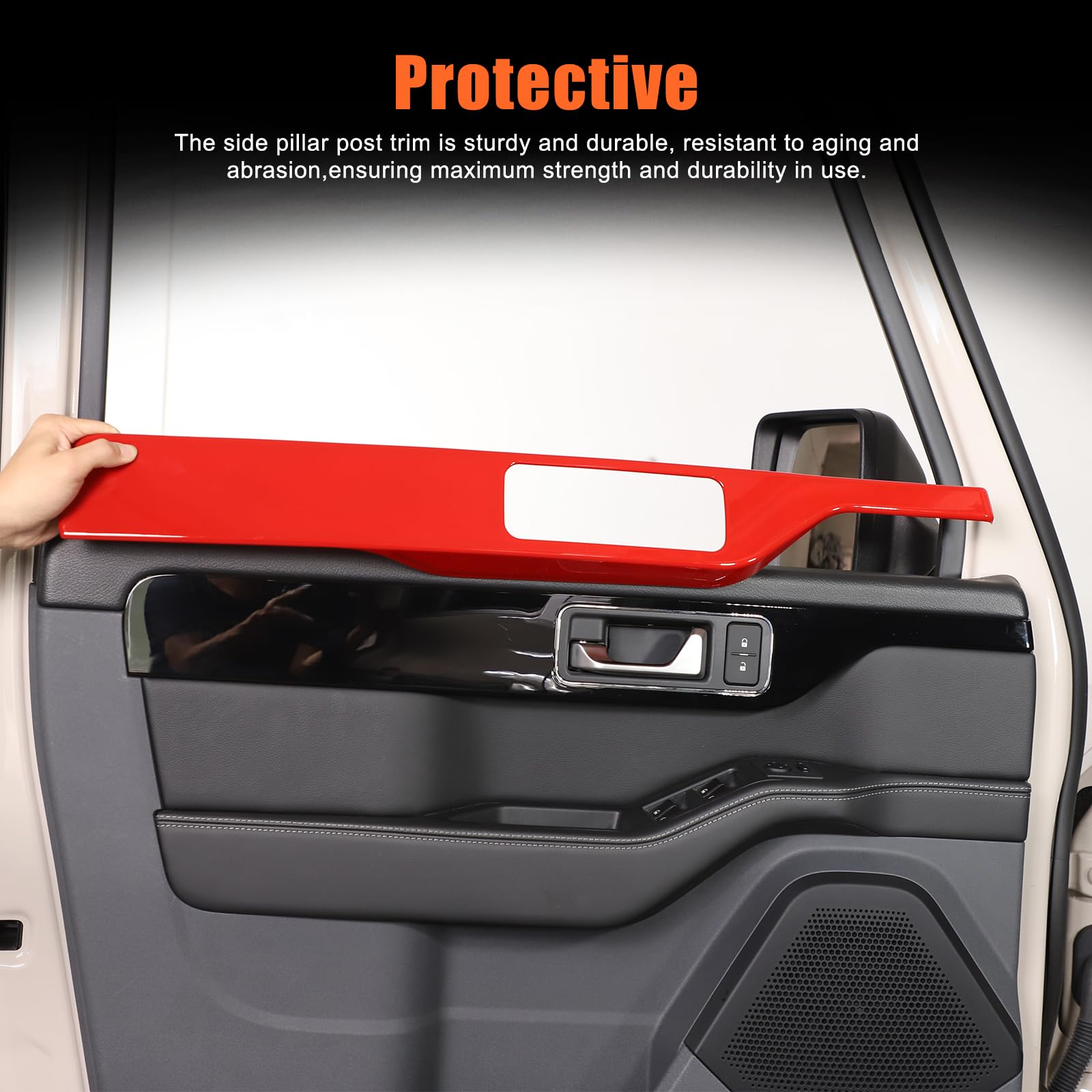 ABS Car Doors 4pcs Look Interior Door armrest Window Switch Panel Cover Sticker Compatible with Ineos Grenadier 2020-2024 — view 5