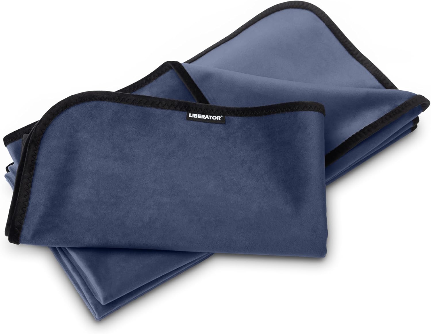 Liberator Fascinator Throw - Moisture-Proof Sensual Blanket Bundle, Regular and Mini Two Pack, Microvelvet Indigo