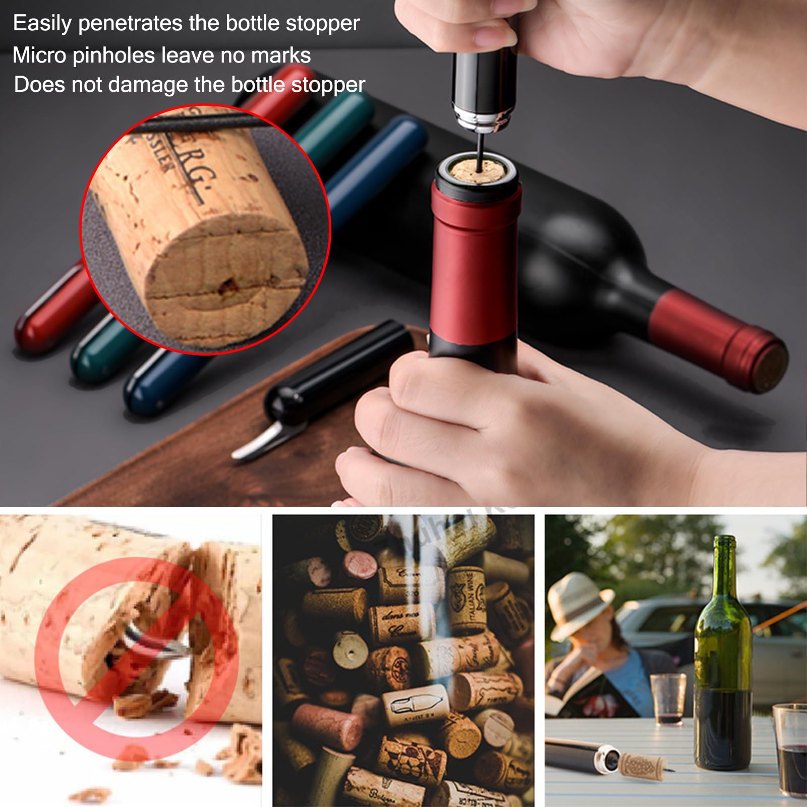 Luftpumpe Weinöffner mit Folienschneider,Wein luftdruck Flaschenöffner,Tolles Geschenk für Weinliebhaber