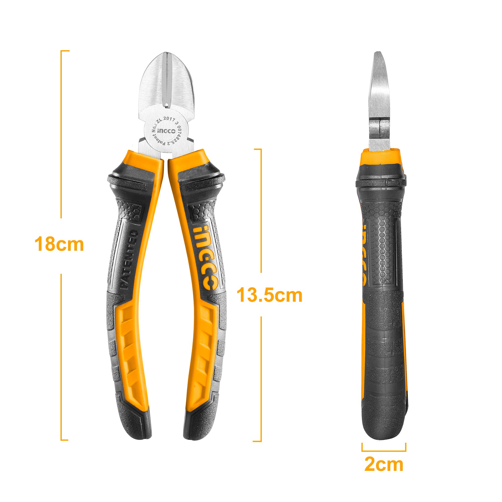 Ingco Diagonal Cutting Pliers, Anti-Rust Diagonal Cutting Pliers 7"/180mm