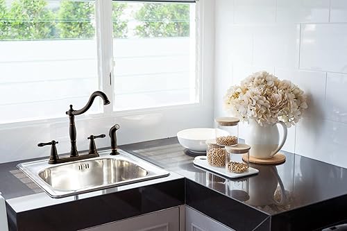 Miniatura 6 de Design House 523233 Oakmont - Grifo de cocina con pulverizador lateral, acabado bronce aceitado