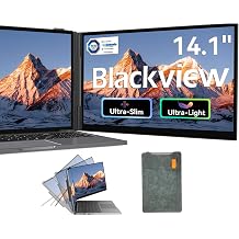Blackview Laptop Screen Extender, 1.3lbs Ultra-Light &amp; 0.17" Ultra-Slim, 14" FHD 1080P IPS Portable Laptop Monitor Extender, Travel Dual Monitor for 13-17",Plug &amp; Play for Windows/Mac/Android/Switch
