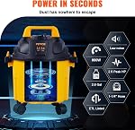 VEVOR Wet Dry Vac, 2.6 Gallon, 2.5 Peak HP, 3 in 1 Shop Vacuum with Blowing Function, Portable with Attachments to Clean Floor, Upholstery, Gap, Car, ETL Listed, Black/Yellow