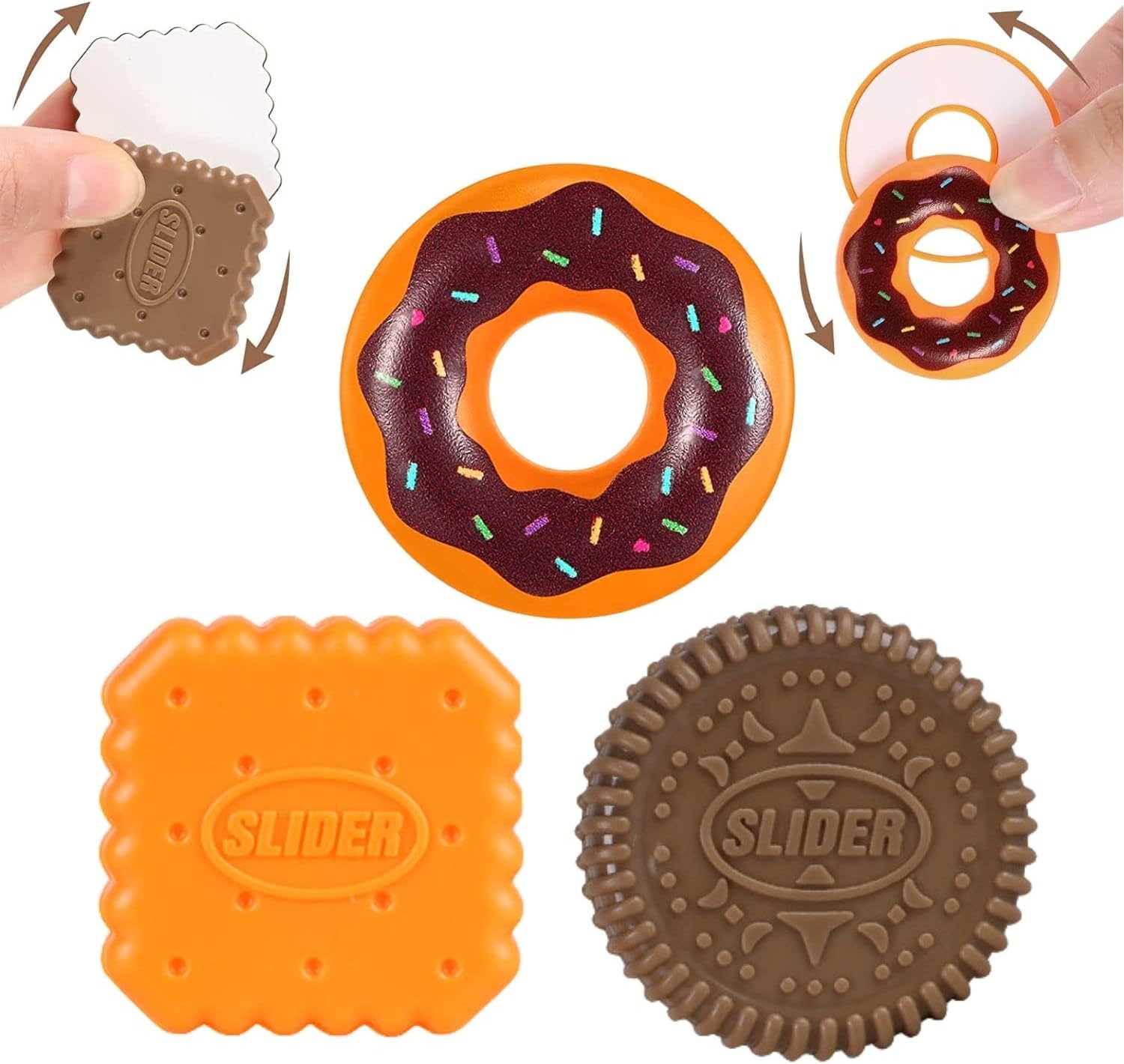3PCS Fidget Slider Toys - EDC, ADHD & Autism Sensory Toys for Anxiety Relief & Office Desk Use - Gifts for Kids & Adults