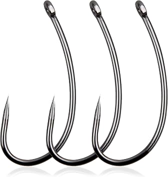 OROOTL Barbless Fishing Hooks, 180pcs Carp Fishing Hooks Barbless Carp Hooks Circle Hook Freshwater Saltwater Fly Tying Hooks Carp Hair Fishing Tackle