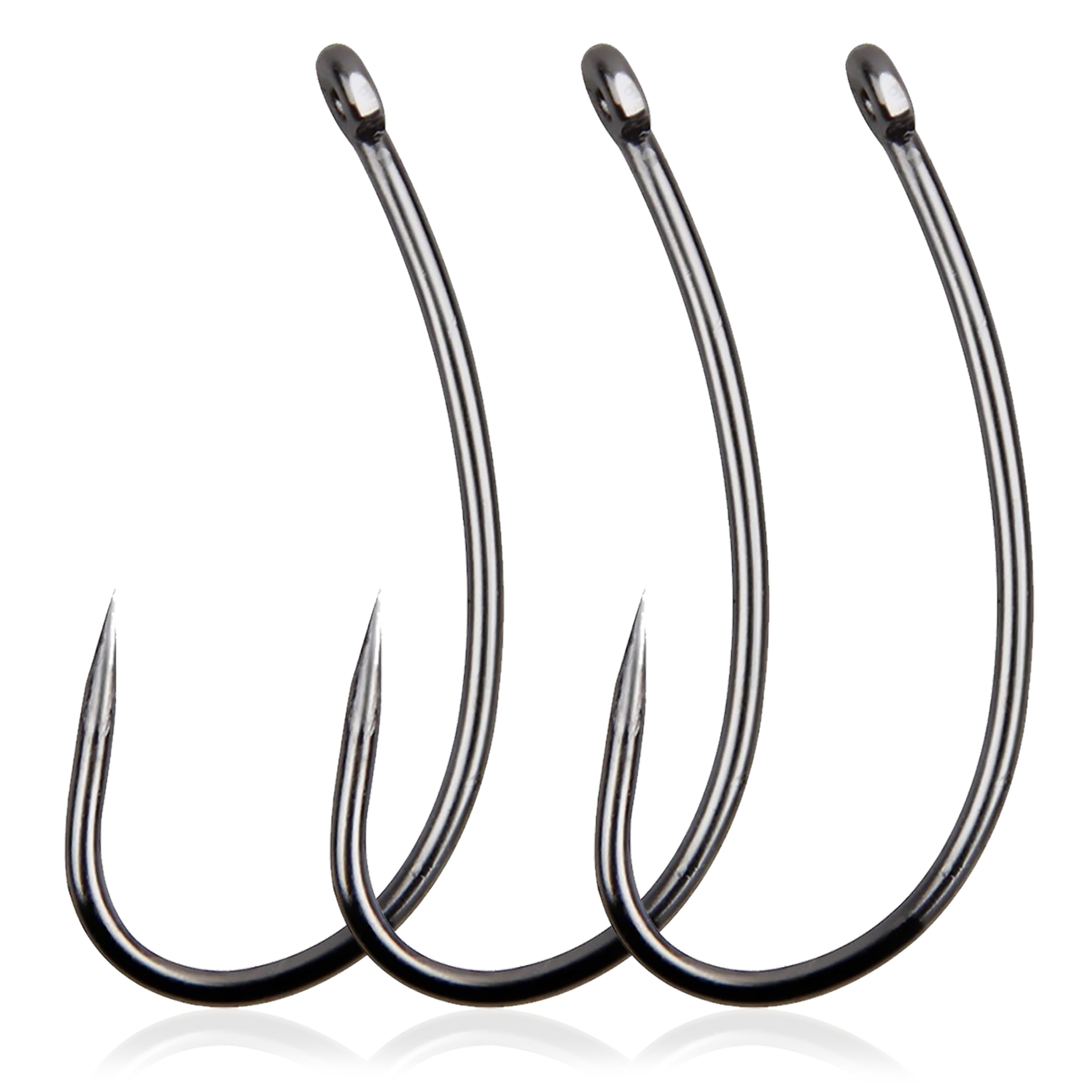 OROOTL Barbless Fishing Hooks, 180pcs Carp Fishing Hooks Barbless Carp Hooks Circle Hook Freshwater Saltwater Fly Tying Hooks Carp Hair Fishing Tackle